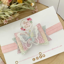 Load image into Gallery viewer, Rainbow Butterfly Hair Bow Headband or Clip