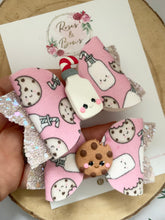 Load image into Gallery viewer, Milk and Cookies Hair Bow Headbands or Clips