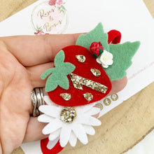 Load image into Gallery viewer, Strawberry birthday headband or clip
