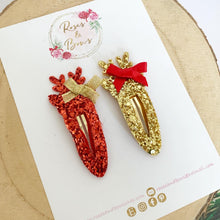 Load image into Gallery viewer, Reindeer Christmas snap clip set