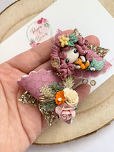 Load image into Gallery viewer, Autumn Mermaid Glitter Bow Headband or Clip