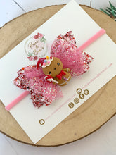 Load image into Gallery viewer, Christmas Gingerbread Hair Bow Headband or Clip