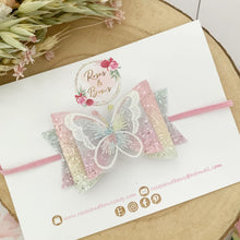 Load image into Gallery viewer, Rainbow Butterfly Hair Bow Headband or Clip