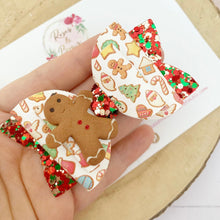 Load image into Gallery viewer, Christmas Gingerbread Hair Bow Headband or Clip