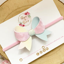 Load image into Gallery viewer, Velvet Ombré Rainbow Bow Headband or Clip