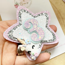 Load image into Gallery viewer, Unicorn Cake Birthday Badge - Birthday Glitter Badge