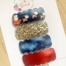 Load image into Gallery viewer, Father Christmas scalloped snap clip set