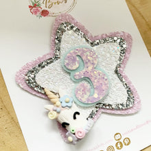 Load image into Gallery viewer, Unicorn Cake Birthday Badge - Birthday Glitter Badge