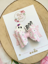 Load image into Gallery viewer, Pink Ghost Hair Bow Headband or Clip