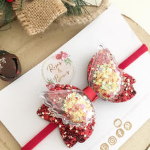 Load image into Gallery viewer, Christmas Glitter Shaker Wings Clip or Headband