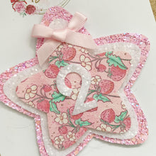 Load image into Gallery viewer, Pink Strawberry Birthday Badge - Birthday Glitter Badge
