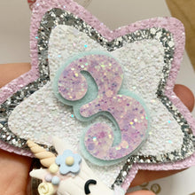 Load image into Gallery viewer, Unicorn Cake Birthday Badge - Birthday Glitter Badge