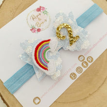 Load image into Gallery viewer, Birthday Rainbow Hair Bow - Birthday Headband - Birthday Hair Clip