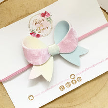 Load image into Gallery viewer, Velvet Ombré Rainbow Bow Headband or Clip