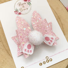 Load image into Gallery viewer, Easter Bunny Hair Bow Headband or Clip - Pink Bunny Rabbit Ears Hair Bow - cotton tail bow