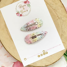 Load image into Gallery viewer, Rainbow Glitter Snap Clip Set