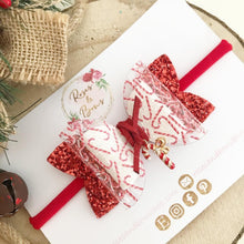 Load image into Gallery viewer, Candy Cane Hair Bow Headband or Clip