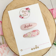 Load image into Gallery viewer, Personalised Pink Snap Hair Clips
