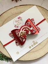 Load image into Gallery viewer, Red Gingerbread House Hair Bow Clip or Headband