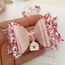 Load image into Gallery viewer, Pink love Letter Bow with Charm