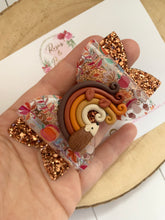 Load image into Gallery viewer, Autumn Hedgehog Hair Bow Headband or Clip