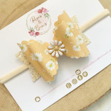 Load image into Gallery viewer, Daisy Glitter Hair Bow Headband or Clip
