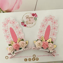 Load image into Gallery viewer, Pink Stand Up Bunny Ear Clips - Easter Bunny Clips
