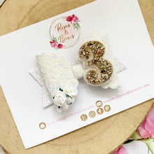 Load image into Gallery viewer, Birthday Glitter Hair Bow - Birthday Headband - Birthday Hair Clip