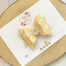 Load image into Gallery viewer, Daisy Glitter Hair Bow Headband or Clip