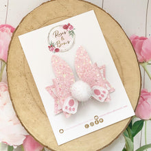Load image into Gallery viewer, Easter Bunny Hair Bow Headband or Clip - Pink Bunny Rabbit Ears Hair Bow - cotton tail bow