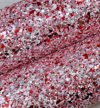 Load image into Gallery viewer, Pink & Red Glitter Hair Bow Headband or Clip