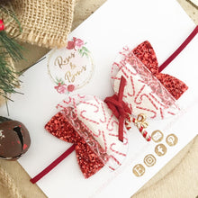 Load image into Gallery viewer, Candy Cane Hair Bow Headband or Clip