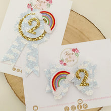 Load image into Gallery viewer, Birthday Rainbow Hair Bow - Birthday Headband - Birthday Hair Clip