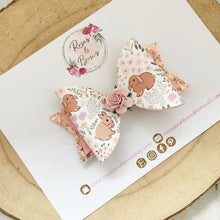 Load image into Gallery viewer, Peach Bunny Glitter Hair Bow Headband or Clip