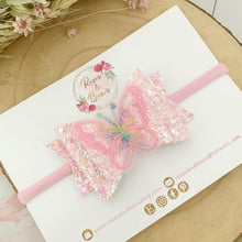 Load image into Gallery viewer, Pink Rainbow Butterfly Hair Bow Headband or Clip