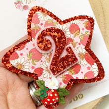 Load image into Gallery viewer, Strawberry Birthday Badge - Birthday Glitter Badge