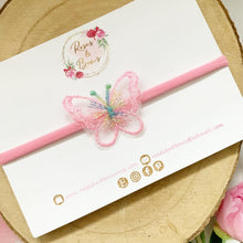 Load image into Gallery viewer, Rainbow pink butterfly headband