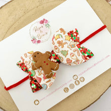 Load image into Gallery viewer, Christmas Gingerbread Hair Bow Headband or Clip