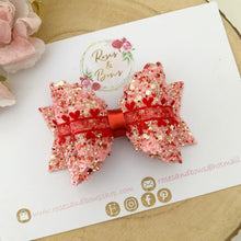 Load image into Gallery viewer, Red heart Valentines Valentine’s Day hair Bow Headband or Clip