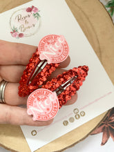 Load image into Gallery viewer, Nice List Christmas Glitter Snap Clip Set