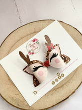 Load image into Gallery viewer, Reindeer Hair Bow Headband or Clip