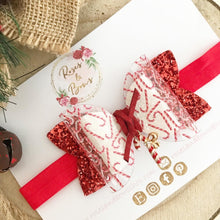 Load image into Gallery viewer, Candy Cane Hair Bow Headband or Clip