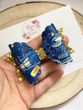 Load image into Gallery viewer, Christmas Train Hair Bow Headband or Clip