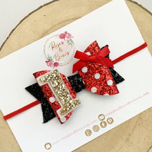 Load image into Gallery viewer, Minnie Red Spot Birthday Hair Bow Headband or Clip