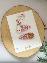Load image into Gallery viewer, Milk and Cookies Glitter Snap Clip Set