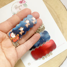 Load image into Gallery viewer, Father Christmas scalloped snap clip set