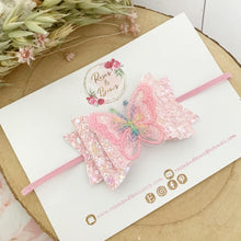 Load image into Gallery viewer, Pink Rainbow Butterfly Hair Bow Headband or Clip