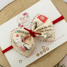 Load image into Gallery viewer, Christmas Nice List Letter Hair Bow Headband or Clip