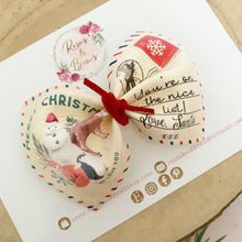 Load image into Gallery viewer, Christmas Nice List Letter Hair Bow Headband or Clip