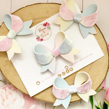 Load image into Gallery viewer, Velvet Ombré Rainbow Bow Headband or Clip